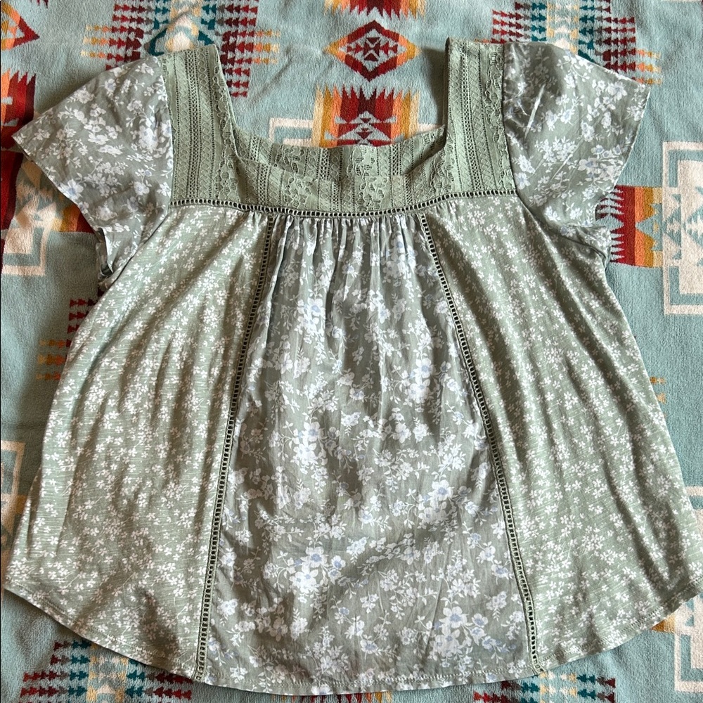 Rewind Sage Lace Top